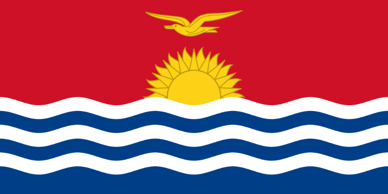Fragata en la bandera de Kiribati